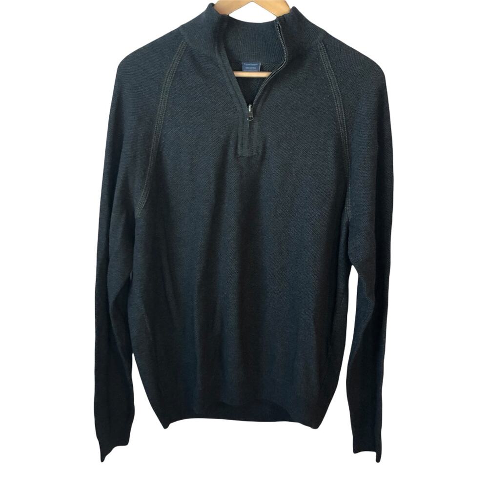 NEW Tailor Vintage Birdseye Reversible Cotton Pullover Men's Sweater Large